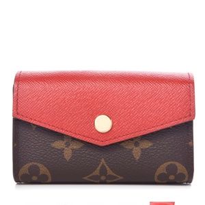 LOUIS VUITTON Monogram Sarah Multicartes Coquelicot authentic card holder/wallet